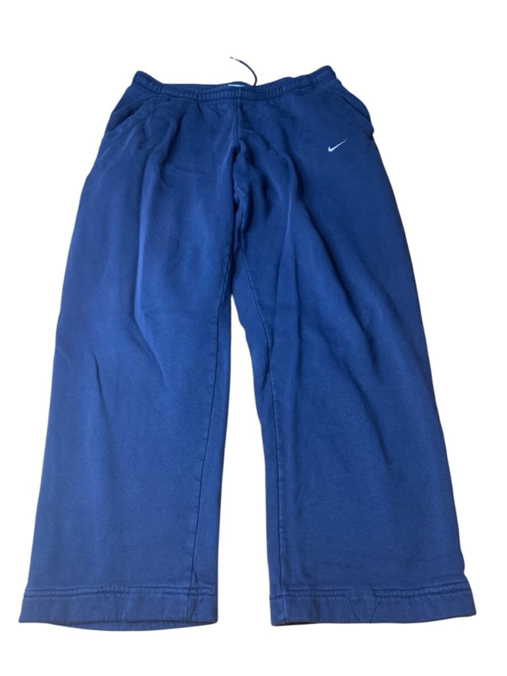 Nike Sportswear Wide Leg Open Hem Sweatpants - Navy Blue - Size M